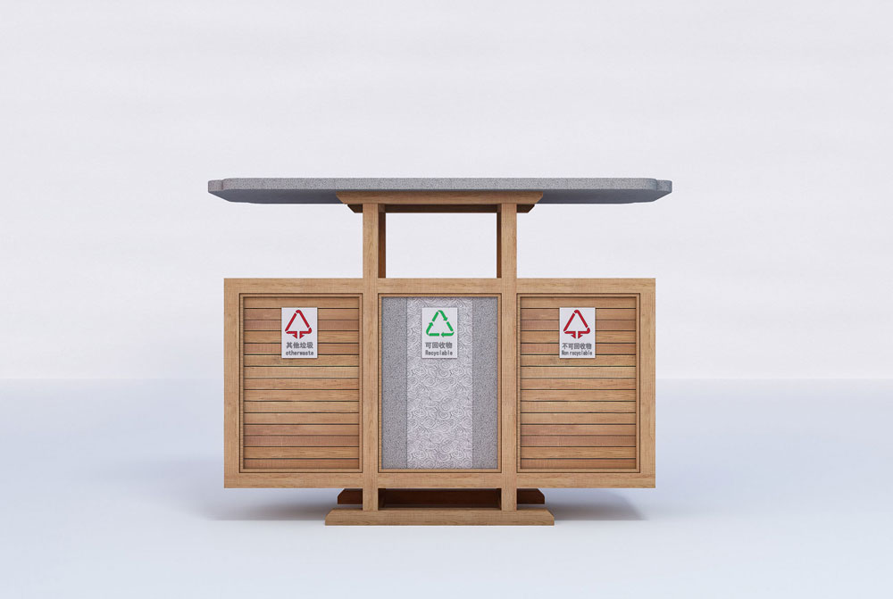 定制木质分类垃圾箱设计
