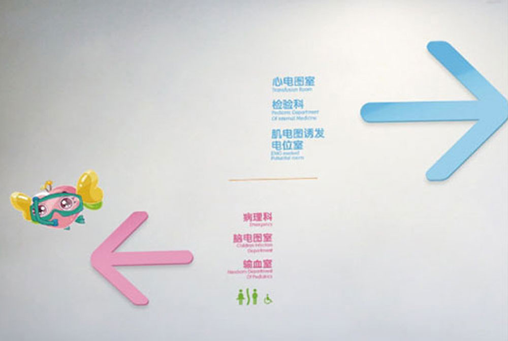 儿童医院走廊导示牌