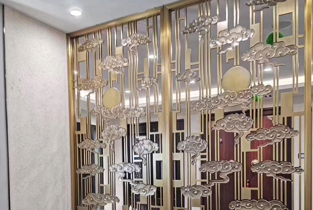 门店内部中式风格隔断设计安装